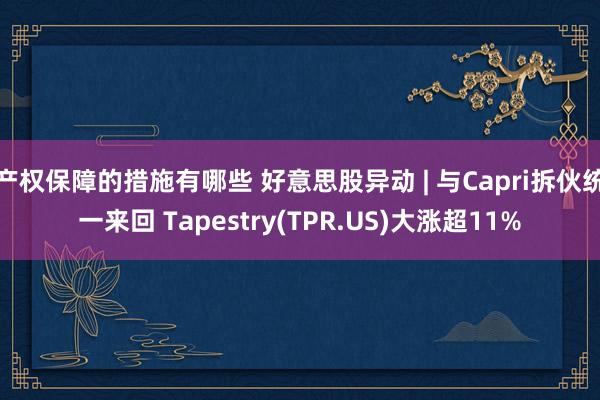 产权保障的措施有哪些 好意思股异动 | 与Capri拆伙统一来回 Tapestry(TPR.US)大