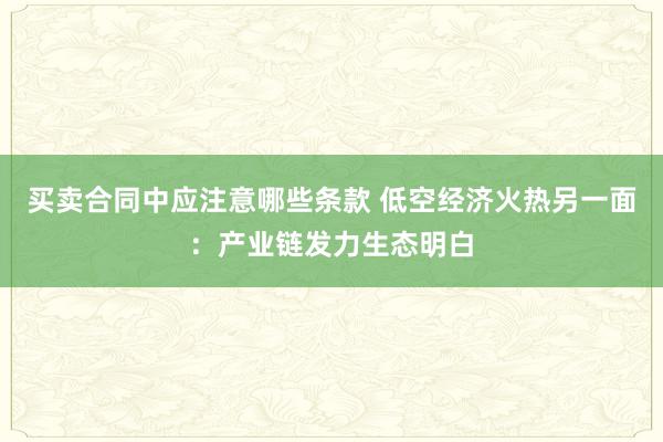 买卖合同中应注意哪些条款 低空经济火热另一面：产业链发力生态明白