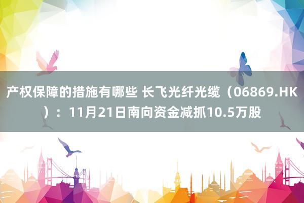 产权保障的措施有哪些 长飞光纤光缆（06869.HK）：11月21日南向资金减抓10.5万股