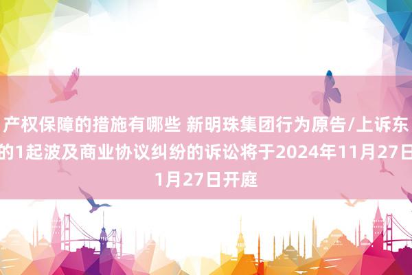 产权保障的措施有哪些 新明珠集团行为原告/上诉东谈主的1起波及商业协议纠纷的诉讼将于2024年11月