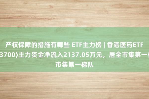 产权保障的措施有哪些 ETF主力榜 | 香港医药ETF(513700)主力资金净流入2137.05万