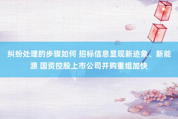 纠纷处理的步骤如何 招标信息显现新迹象、新能源 国资控股上市公司并购重组加快