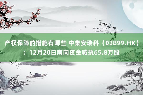 产权保障的措施有哪些 中集安瑞科（03899.HK）：12月20日南向资金减执65.8万股