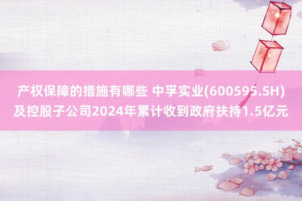 产权保障的措施有哪些 中孚实业(600595.SH)及控股子公司2024年累计收到政府扶持1.5亿元