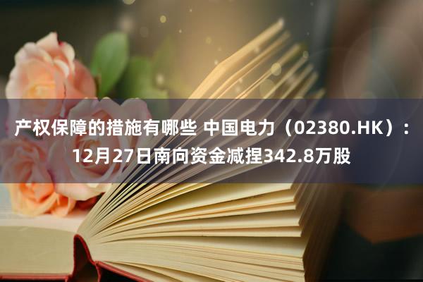 产权保障的措施有哪些 中国电力（02380.HK）：12月27日南向资金减捏342.8万股