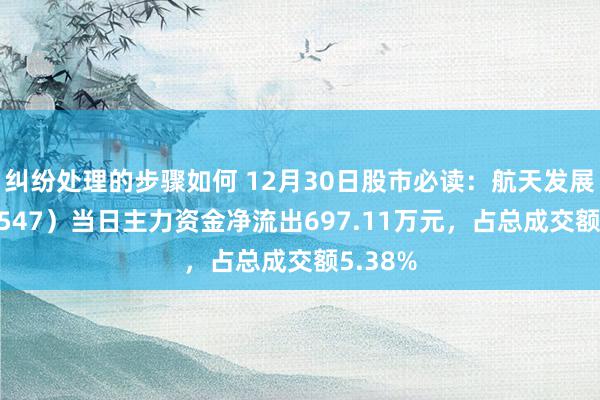 纠纷处理的步骤如何 12月30日股市必读：航天发展（000547）当日主力资金净流出697.11万元，占总成交额5.38%