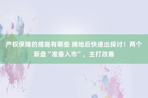 产权保障的措施有哪些 摘地后快速出探讨！两个新盘“准备入市”，主打改善