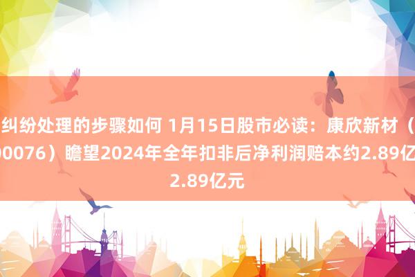 纠纷处理的步骤如何 1月15日股市必读：康欣新材（600076）瞻望2024年全年扣非后净利润赔本约2.89亿元