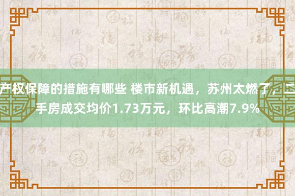 产权保障的措施有哪些 楼市新机遇，苏州太燃了，二手房成交均价1.73万元，环比高潮7.9%