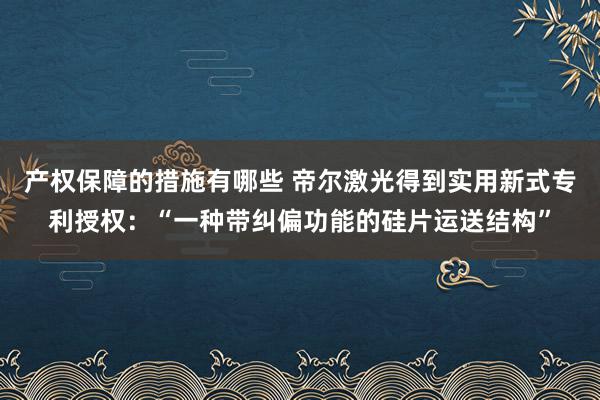 产权保障的措施有哪些 帝尔激光得到实用新式专利授权：“一种带纠偏功能的硅片运送结构”