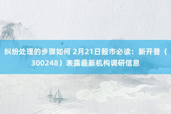 纠纷处理的步骤如何 2月21日股市必读：新开普（300248）表露最新机构调研信息