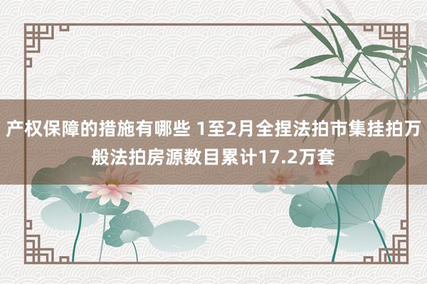 产权保障的措施有哪些 1至2月全捏法拍市集挂拍万般法拍房源数目累计17.2万套