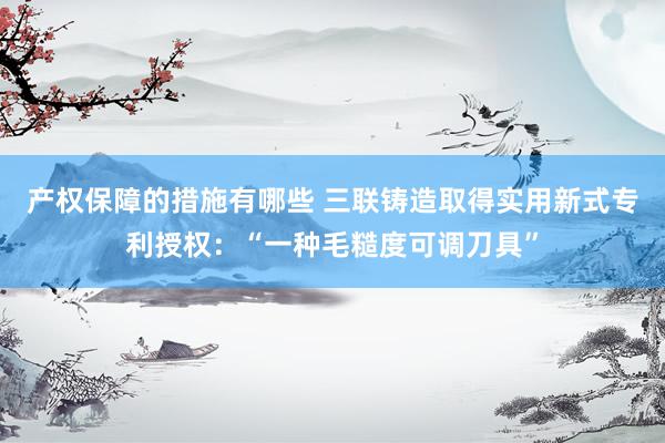 产权保障的措施有哪些 三联铸造取得实用新式专利授权：“一种毛糙度可调刀具”