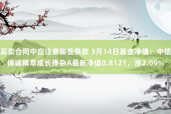 买卖合同中应注意哪些条款 3月14日基金净值：中信保诚精萃成长搀杂A最新净值0.8121，涨2.09